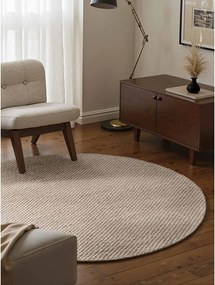 Béžový ručne tkaný vlnený okrúhly koberec ø 160 cm Lyon Beans – Elle Decoration