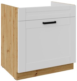 Dolná kuchynská skrinka pod drez Lucid 80 ZL 1S BB (korpus: dub artisan + front: mdf biela). Vlastná spoľahlivá doprava až k Vám domov. 1134602