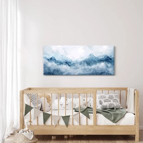 Obraz - Mraky a vlny, akvarel (120x50 cm)