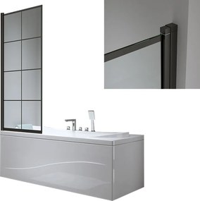 BPS-koupelny Jednodielna vaňová zástena PR02 BL 70x140 čierna