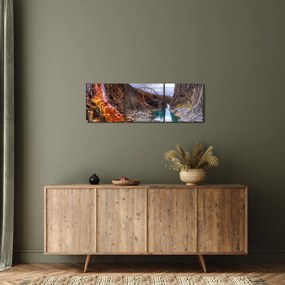 Obraz - kaňon Studlagil (s hodinami) (90x30 cm)