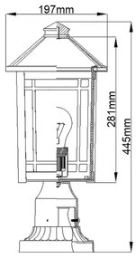Quoizel QZ-CEDAR-POINT3-M-BK - Vonkajšia lampa CEDAR POINT 1xE27/60W/230V IP44