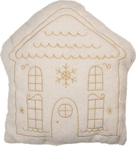 Decorative Cushion House 45x40x10 Cm White Polyester Christmas - 45*40*10 cm