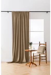 Svetlohnedý zatemňovací záves VELVET 140x250 cm Zavesenie: Kovové krúžky