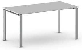Rokovací kancelársky stôl PRIMO INFINITY, 160x80 cm, sivostrieborná podnož, sivá