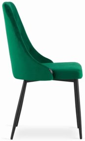 Zamatová stolička Lima zelená