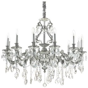 Ideal Lux-Krištáľový luster na reťazi GIOCONDA 12xE14/40W/230V pr. 90 cm strieborná