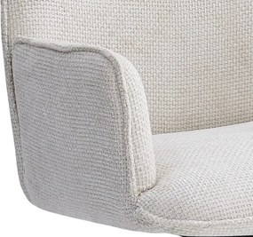 Jedálenská stolička Livela, krémová štrukturovaná tkanina