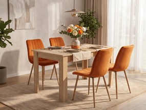 Tehlová zamatová stolička LAVA