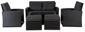 Záhradný nábytok Floryda z umelého ratanu tmavosivý