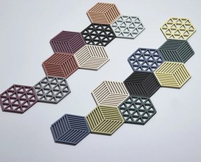 Sivomodrá silikónová podložka pod hrniec Zone Hexagon
