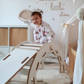 Multifunkčná detská súprava 4v1 – hojdačka, šmykľavka a vankúš béžová