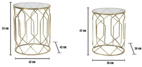 Okrúhle odkladacie stolíky v súprave 2 ks so sklenenou doskou ø 42 cm Tunisi – Mauro Ferretti