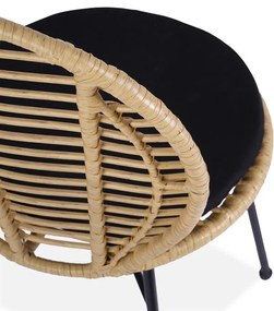 ZÁHRADNÁ RATANOVÁ STOLIČKA BARA HNEDÁ S PODUŠKOU