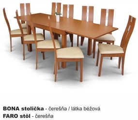 Jedálenský stôl, rozkladací, čerešňa, 120-240x90 cm, FARO