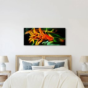 Obraz oranžovej kytice (120x50 cm)