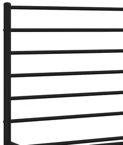 Kovový rám postele s čelom čierny 150x200 cm