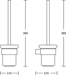 Mexen Adox, záchodová wc kefa, čierna matná, 7018250-70