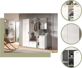 Nástenný šatníkový panel Prego, 55 cm, biely