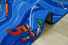 Detský koberec LIETADLÁ modrý