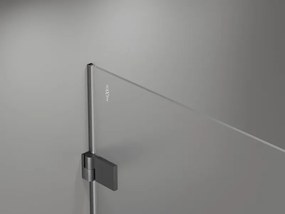 Mexen Lunar-B, pravé otočné sprchové dvere 135 cm, 8mm číre sklo, brúsený grafit profil, 832S-135-050-66-00-P