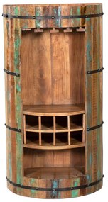 Vinotéka z recyklovaného dreva v prírodnej farbe na 8 fliaš, 60x115 cm Kaveri – Interia Home &amp; Living