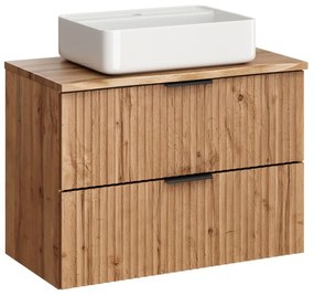 Závesná skrinka Casad Nature Magic s doskou a umývadlom 80 cm dub wotan