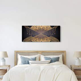 Obraz - Zlatá mandala s šípmi (120x50 cm)