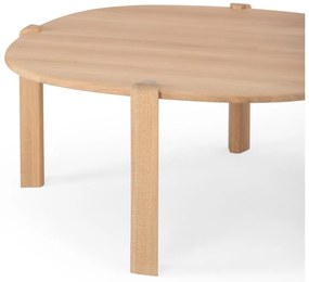Okrúhly konferenčný stolík z dubového dreva v prírodnej farbe ø 100 cm Kulin – Gazzda