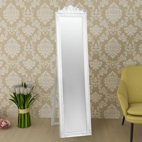 vidaXL Samostatne stojace zrkadlo v barokovom štýle 160x40 cm, biele
