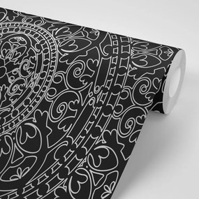 Samolepiaca tapeta orientálny ornament v čiernobielom - 300x200