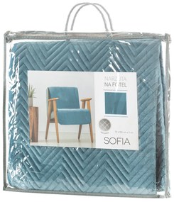 PREHOZ NA KRESLO SOFIA 70X160 CM SVETLOMODRÁ