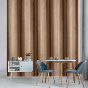 Drevený akustický panel, 2400 x 600 mm, B2BP008, balenie 5 ks, dub sonoma