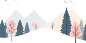 Fototapeta - Minimalistické hory (147x102 cm)