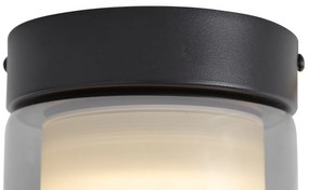 Moderné stropné svietidlo čierne s dymovým sklom - Puck