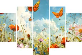 Obraz - Motýle na letnej lúke (150x105 cm)