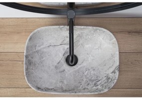 REA-U3800 - Umývadlo na dosku LIVIA 33,5x46,5 cm keramika/šedá/imitácia kameňa