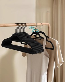 Sada 50 ks sametových ramínek Janis černá