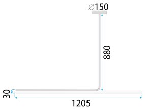 Toolight Toolight, LED stropné svietidlo 120cm, 14W, APP1659-CP, čierna, OSW-06990