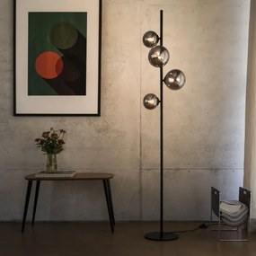 Ideal Lux - LED Stojacia lampa PERLAGE 4xG9/3W/230V čierna/dymová