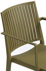 Plastové kreslo s podrúčkami HELSINKY (rôzne farby) olivová