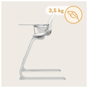 Lionelo - Detská jedálenská stolička 2v1 DALIA biela/šedá