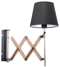CLX Nástenná flexibilná lampa v škandinávskom štýle MODICA, 1xE27, 40W, čierna