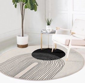 Krémovobiely prateľný okrúhly koberec ø 100 cm Comfort – Mila Home