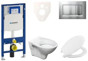 Cenovo zvýhodnený závesný WC set Geberit do ľahkých stien / predstenová montáž + WC Ceramia S-Line Pro 111.300.00.5NR7