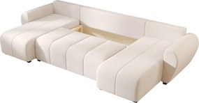 Rozkladacia obojstranná sedacia súprava do U SEVIO 311x145 cm, krémová + 2 vankúšiky ZDARMA
