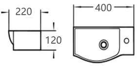 Mexen HUGO UMÝVADLO, 40x22 CM, BIELA,  21254000 R