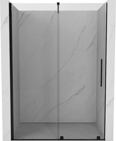 Mexen Velar, posuvné dvere do otvoru 140x200 cm, 8mm číre sklo, čierna matná, 871-140-000-01-70