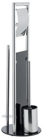 WENKO 24075800 - WC súprava RAVINA 20x707 cm nerez/strieborná/čierna