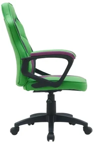 Ergonomická kancelárska stolička, zelená s fialovými prvkami